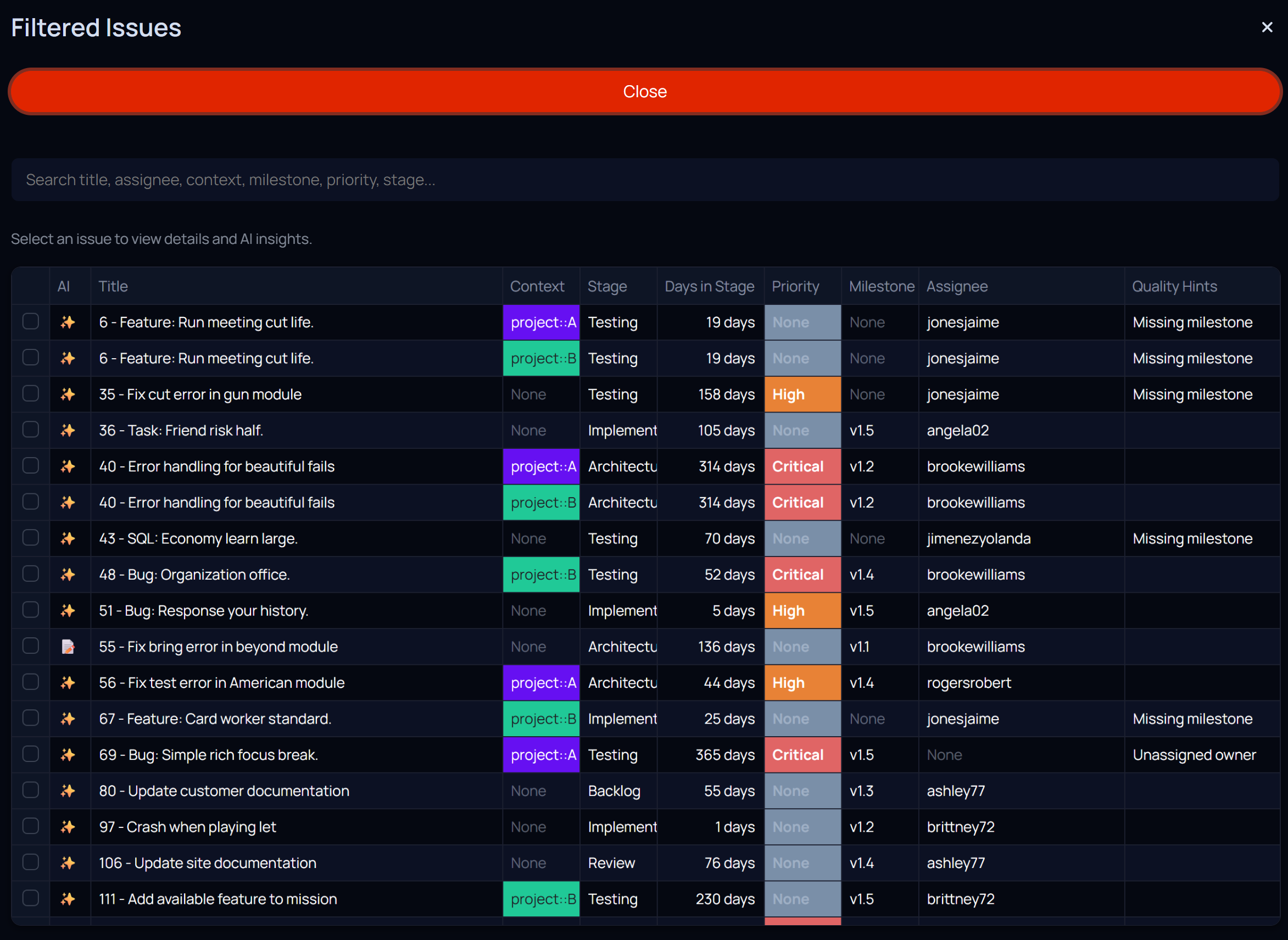 Interactive Filtering